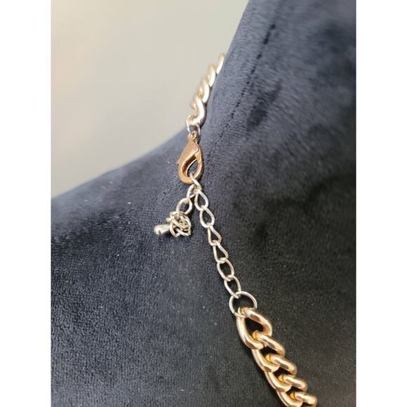 Women's Gold Pearl Black Beaded Necklace Lobster Clasp Chunky Statement - Picture 6 of 6